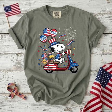 Comfort Colors 250th USA Patriotic Scooter Dog T-Shirt