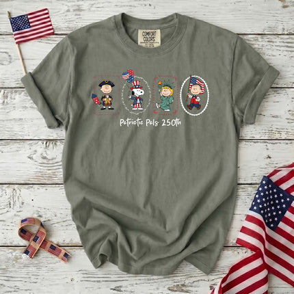 Comfort Colors Patriotic Pals 250th American Milestone Frames T-Shirt
