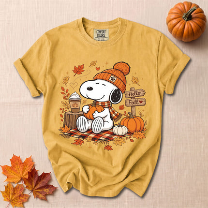 Comfort Colors Hello Fall Pumpkin Coffee Cozy Autumn