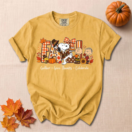 Comfort Colors Fall Thanksgiving Gather Give Thanks T-Shirt