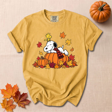 Comfort Colors Fall Pumpkin Autumn Leaves Cozy T-Shirt