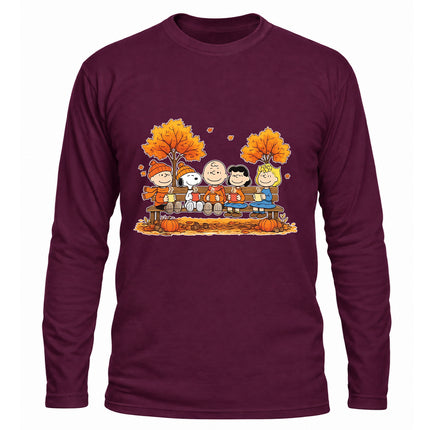 Cozy Fall Pumpkin Autumn Leaves Long Sleeve T-Shirt
