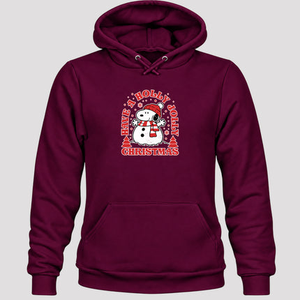 Holly Jolly Christmas Snowflake Winter Scarf Hoodie