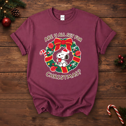 Christmas Wreath Are You All Set for Christmas T-Shirt