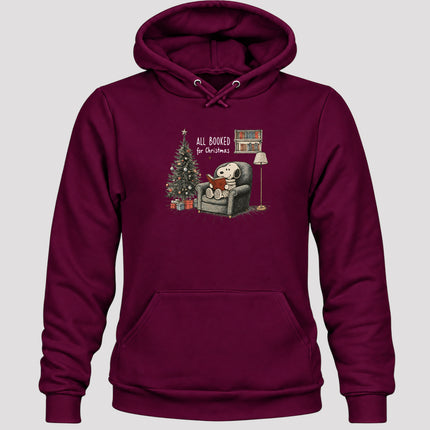 All Booked for Christmas Cozy Reading Book Lover Hoodie