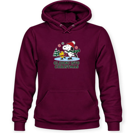 Gliding Into Christmas Ice Skating Winter Holiday Hoodie