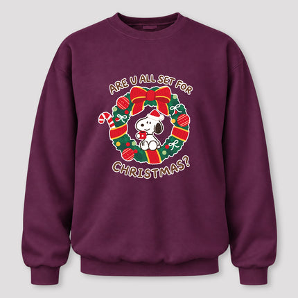 Christmas Wreath Are U All Set for Christmas Sweatshirt