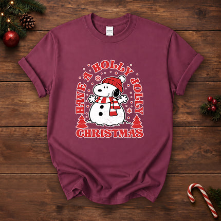 Holly Jolly Christmas Cozy Scarf Snowflake T-Shirt