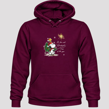 Most Wonderful Time Christmas Tree Golden Star Hoodie