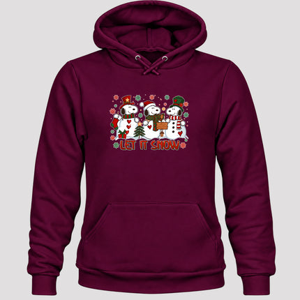 Let It Snow Christmas Snowman Trio Winter Holiday Hoodie