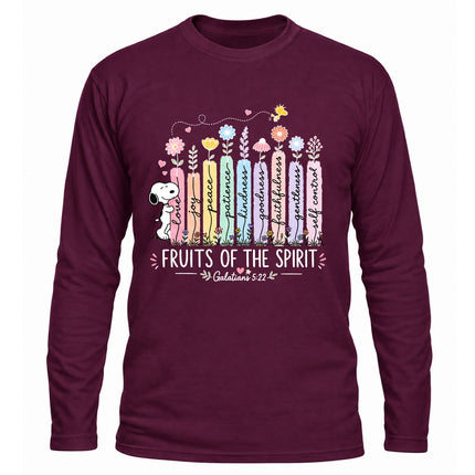 Fruits of the Spirit Galatians 5 22 Floral Christian Christmas Gift Long Sleeve T-Shirt