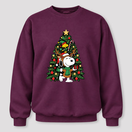 Christmas Tree Reindeer Antlers Festive Gift Sweatshirt