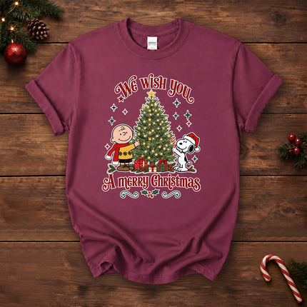 We Wish You a Merry Christmas Vintage Tree Graphic T-Shirt