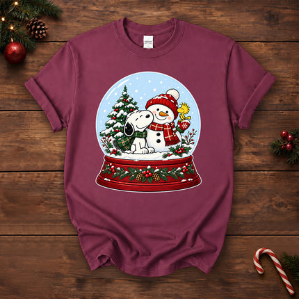 Christmas Snow Globe Snowman Winter Scene T-Shirt