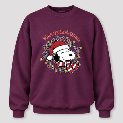 Merry Christmas Santa Hat Colorful Lights Sweatshirt