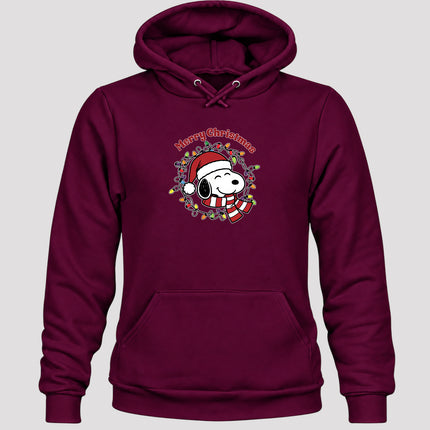 Merry Christmas Santa Hat Colorful Lights Hoodie