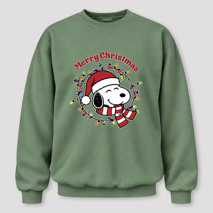 Merry Christmas Santa Hat Colorful Lights Sweatshirt