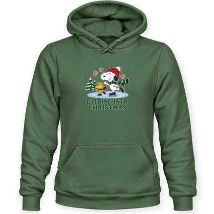 Gliding Into Christmas Ice Skating Winter Holiday Hoodie