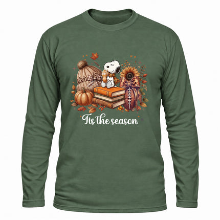 Tis the Season Cozy Fall Pumpkin Book Lover Long Sleeve T-Shirt