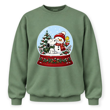 Christmas Snow Globe Snowman Cozy Winter Sweatshirt