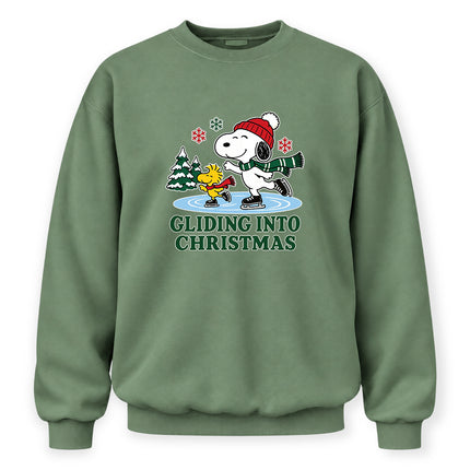Gliding Into Christmas Ice Skating Winter Holiday Sweatshirt