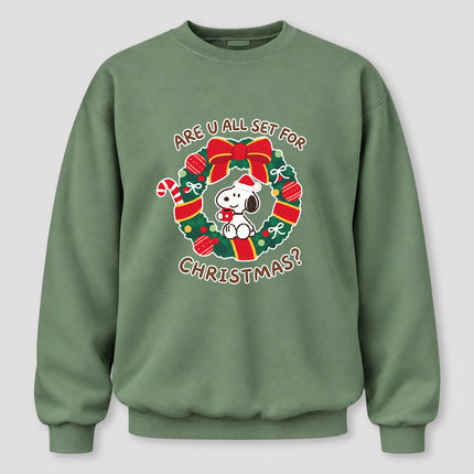 Christmas Wreath Are U All Set for Christmas Sweatshirt