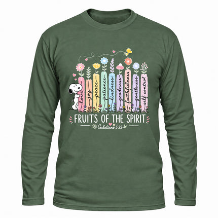 Fruits of the Spirit Galatians 5 22 Floral Christian Christmas Gift Long Sleeve T-Shirt