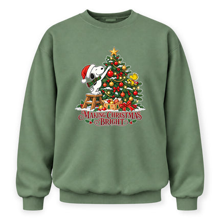 Making Christmas Bright Festive Tree Decorating Sweatshirt