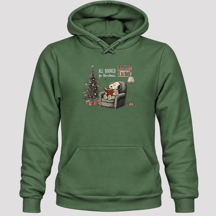 All Booked for Christmas Cozy Reading Book Lover Hoodie