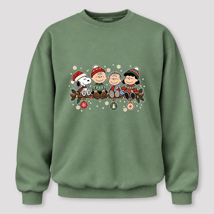 Cozy Christmas Garland Winter Knit Design Sweatshirt