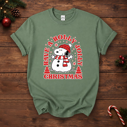 Holly Jolly Christmas Cozy Scarf Snowflake T-Shirt
