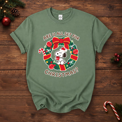 Christmas Wreath Are You All Set for Christmas T-Shirt