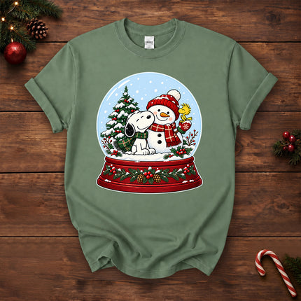 Christmas Snow Globe Snowman Winter Scene T-Shirt