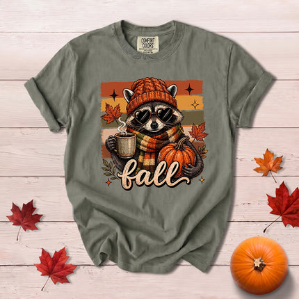 Comfort Colors Cute Raccoon Fall Pumpkin Thanksgiving T-Shirt