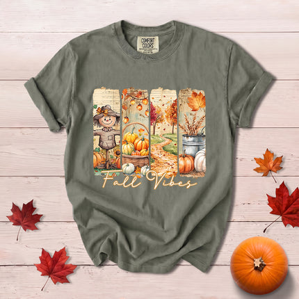 Comfort Colors Fall Vibes Scarecrow Pumpkin Thanksgiving T-Shirt