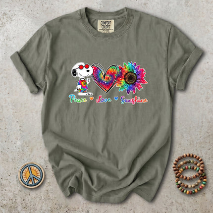 Comfort Colors Peace Love Sunshine Tie Dye Sunflower T-Shirt