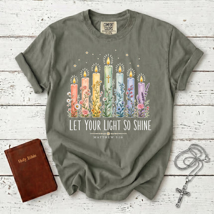 Comfort Colors Let Your Light So Shine Matthew 5:16 Christian Bible Verse T-Shirt