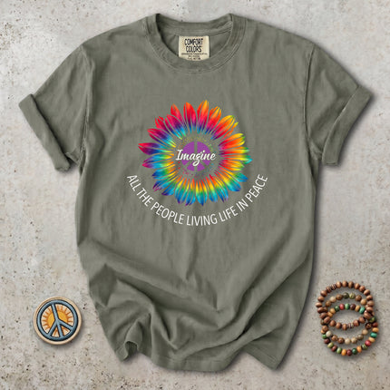 Comfort Colors Hippie Peace Tie Dye Sunflower Retro T-Shirt