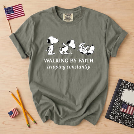 Comfort Colors Walking By Faith Tripping Constantly T-Shirt