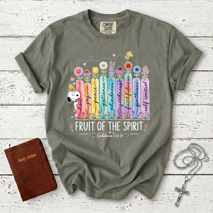 Comfort Colors Fruit of the Spirit Galatians 5:22 Pastel Garden Faith T-Shirt