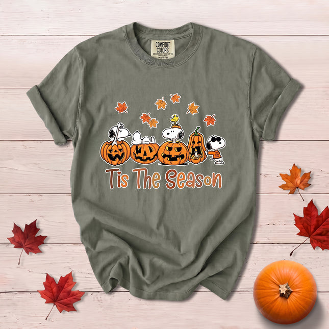 Comfort Colors Fall Autumn Tis The Season Pumpkin Halloween Cozy T-Shirt