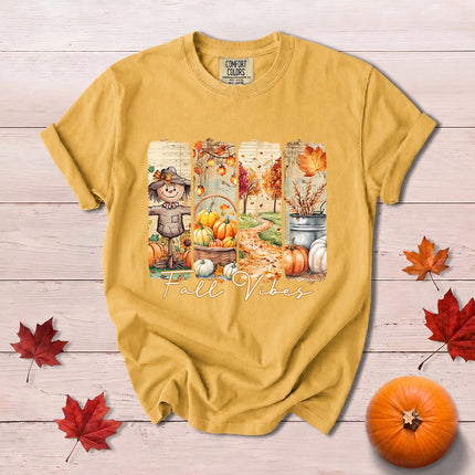 Comfort Colors Fall Vibes Scarecrow Pumpkin Thanksgiving T-Shirt
