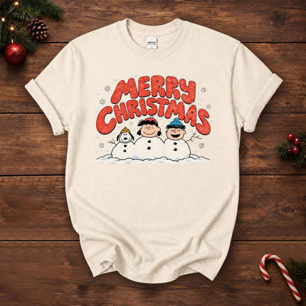 Merry Christmas Retro Snowy Winter Graphic T-Shirt