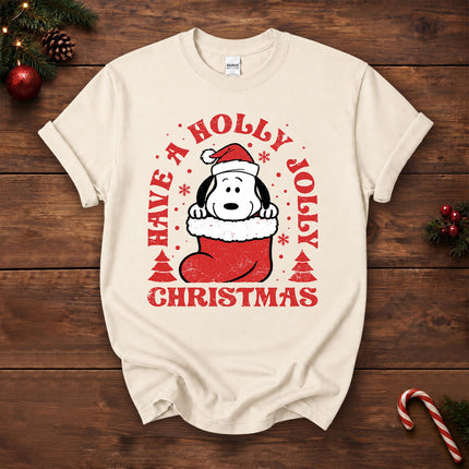Have A Holly Jolly Christmas Retro Santa Stocking T-Shirt