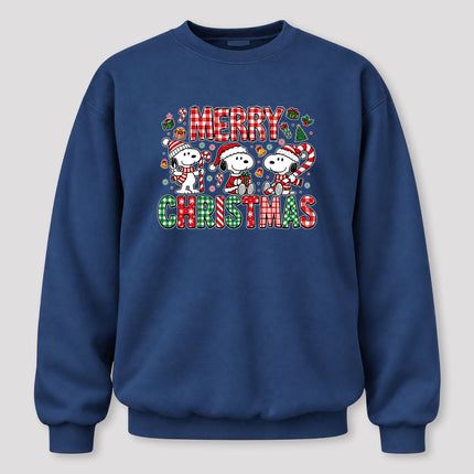 Merry Christmas Plaid Candy Cane Holiday Sweatshirt