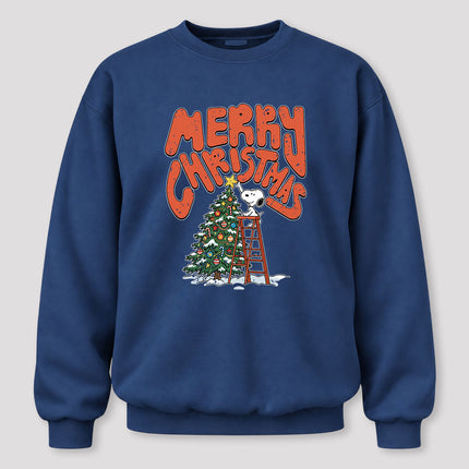 Merry Christmas Tree Decorating Retro Holiday Sweatshirt