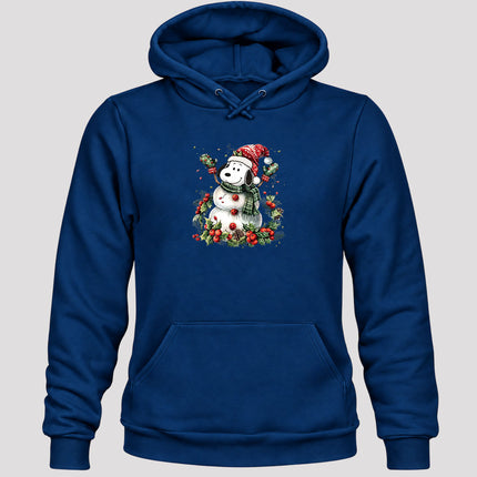 Christmas Snowman Santa Hat Holly Berries Hoodie