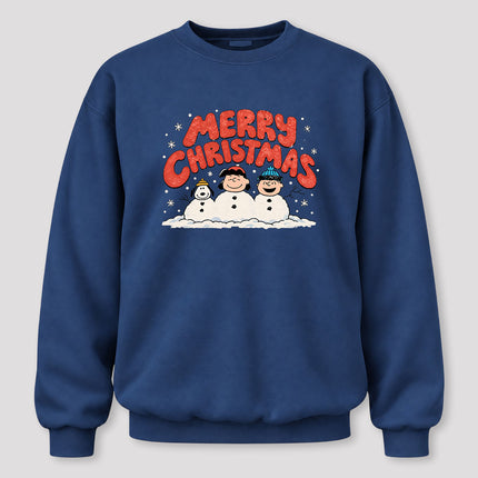 Merry Christmas Retro Snowmen Winter Graphic Sweatshirt