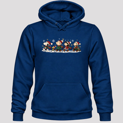 Christmas Winter Walk Plaid Scarves Snowflakes Hoodie