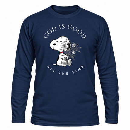 God Is Good All The Time Floral Christian Christmas Gift Long Sleeve T-Shirt